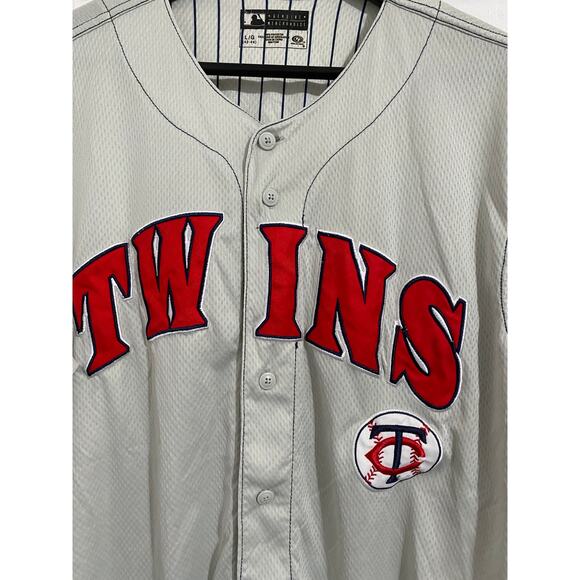 Minnesota Twins Gray and Red Stitched Baseball Jersey Size L - Picture 2 of 6